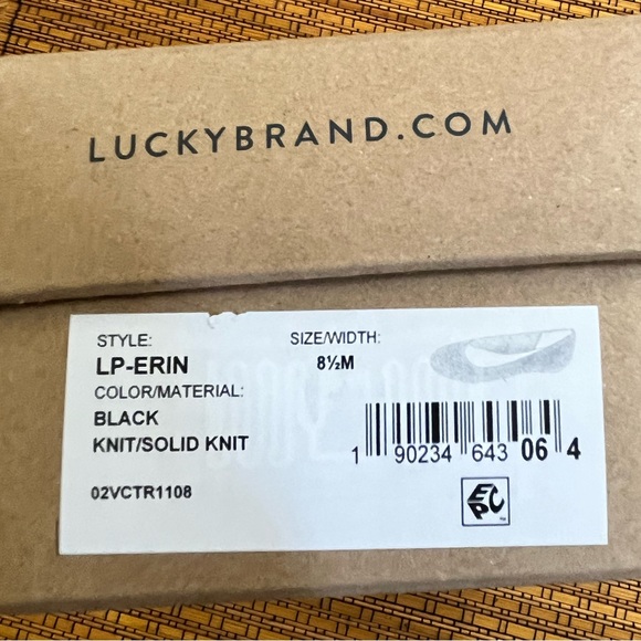 LUCKY BRAND. Ballet Flats. LP-ERIN. Black Knit. 8 1/2 M. VGUC. - Picture 6 of 6